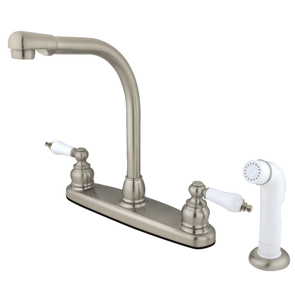 Victorian Centerset Kitchen Faucet in Brushed Nickel
