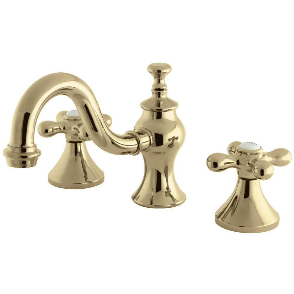 Vintage Widespread Bathroom Faucet in Polished Brass