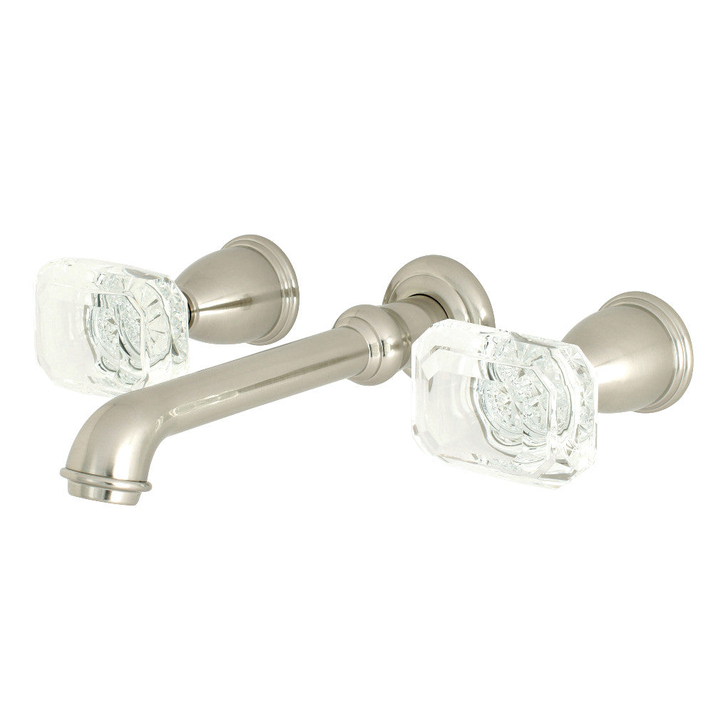 Krystal Onyx Wall-Mount Bathroom Faucet in Brushed Nickel