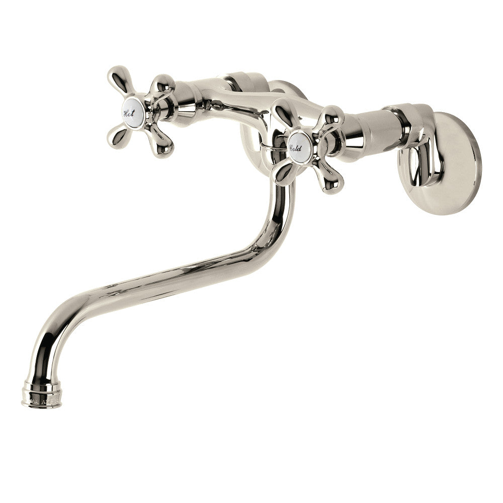 Kingston Wall-Mount Bathroom Faucet in Polished Nickel