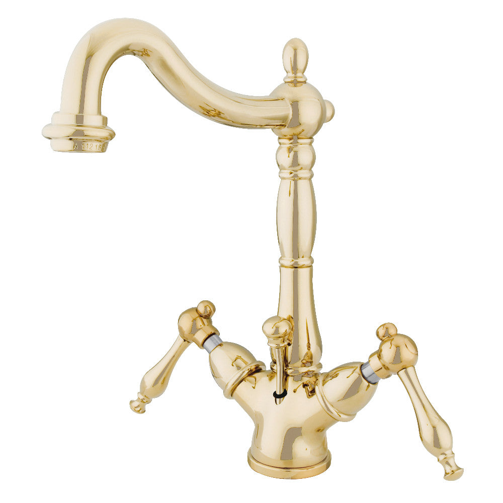 Naples 4 Inch Centerset Bathroom Faucet in Polished Brass