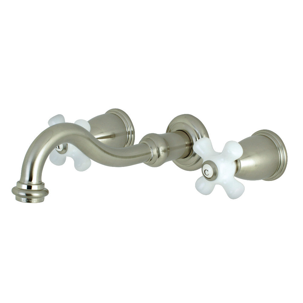 Vintage Wall-Mount Bathroom Faucet in Brushed Nickel