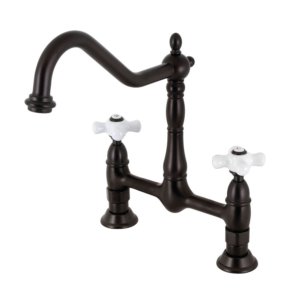 Heritage Bridge Kitchen Faucet in Oil Rubbed Bronze