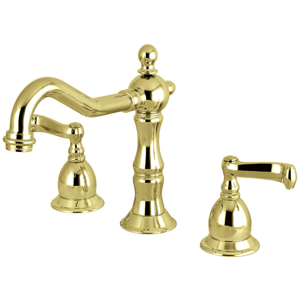 Heritage Widespread Bathroom Faucet in Polished Brass