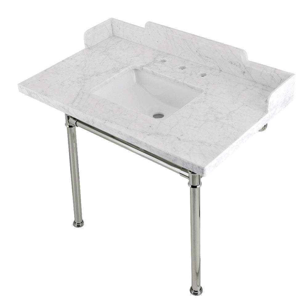 Wesselman 36 Inch Console Sink in Carrara Marble