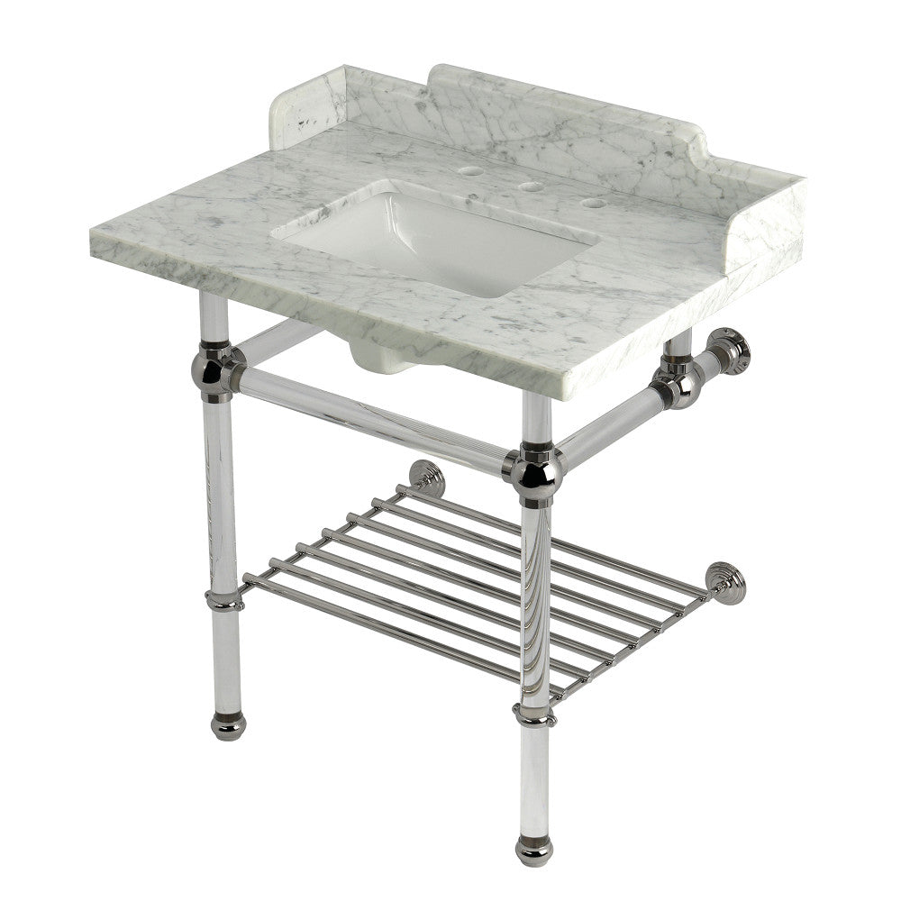 Pemberton 30 Inch Console Sink in Carrara Marble