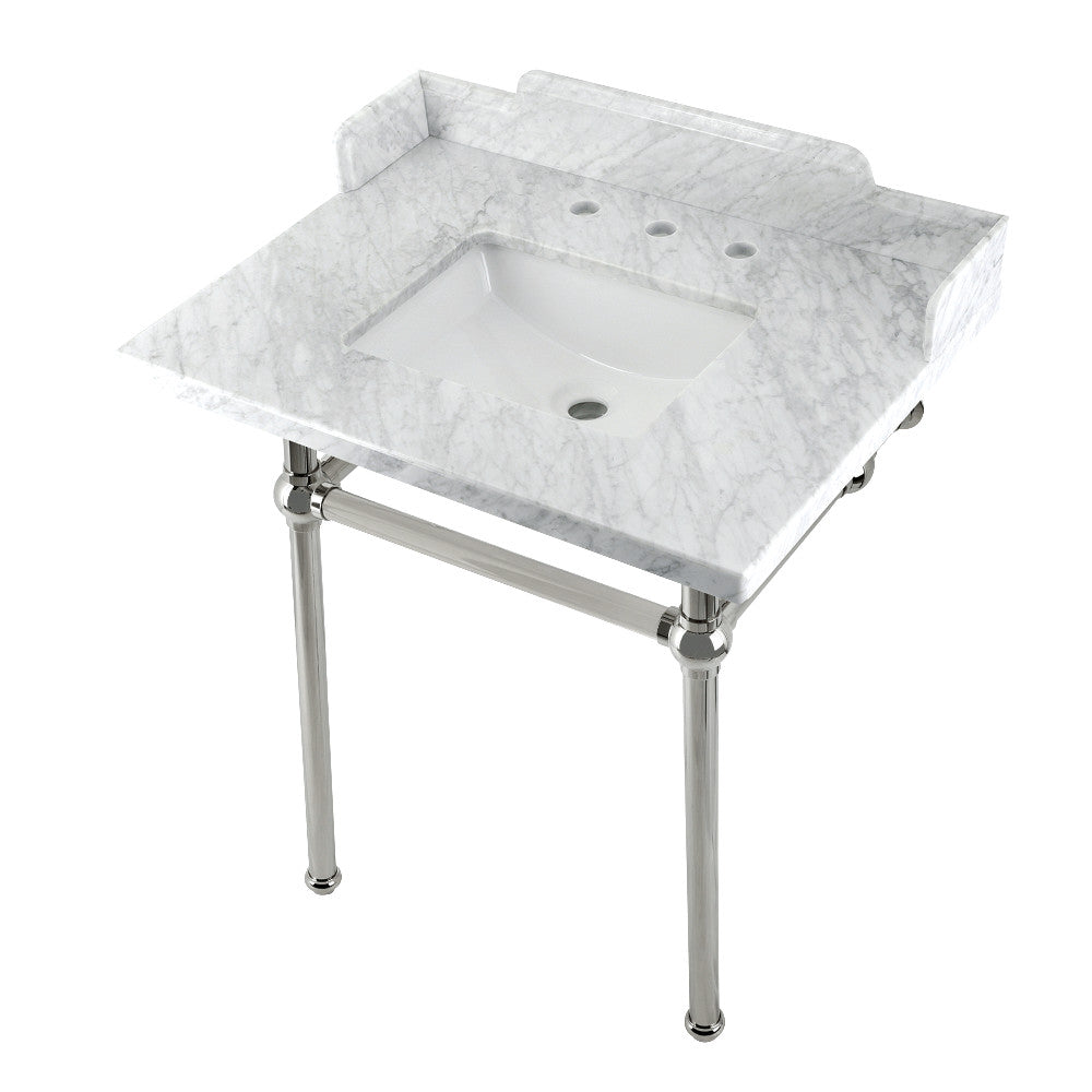Pemberton 30 Inch Console Sink in Carrara Marble