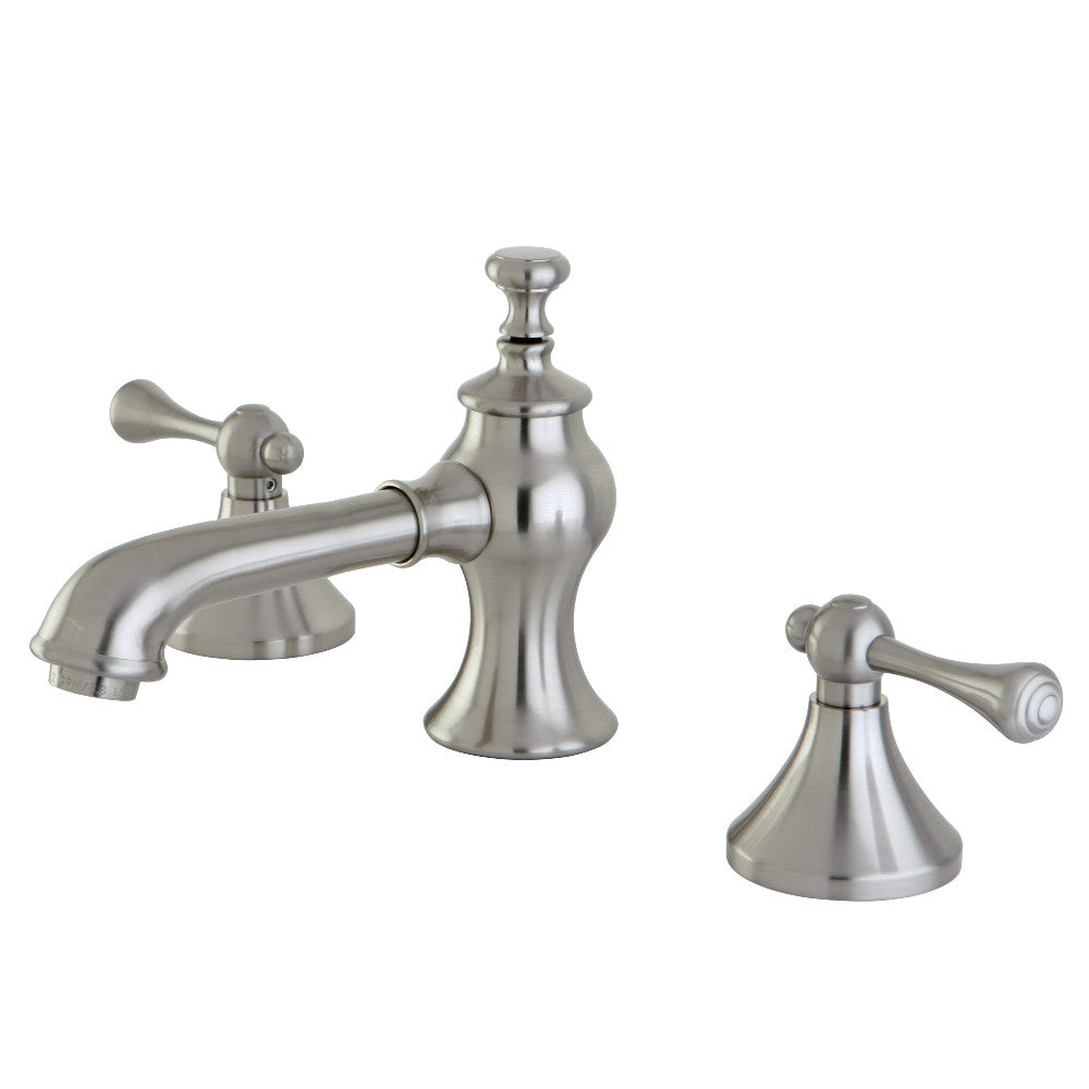 English Country Widespread Bathroom Faucet in Brushed Nickel