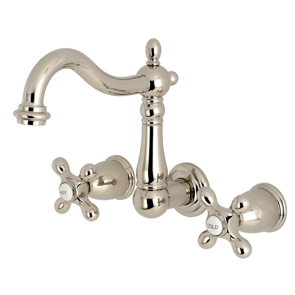 Heritage Wall-Mount Bathroom Faucet in Polished Nickel