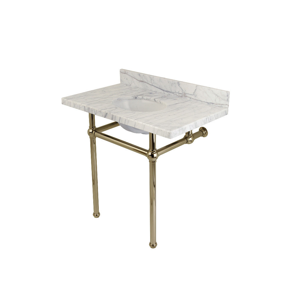 Templeton 36 Inch Console Sink in Carrara Marble