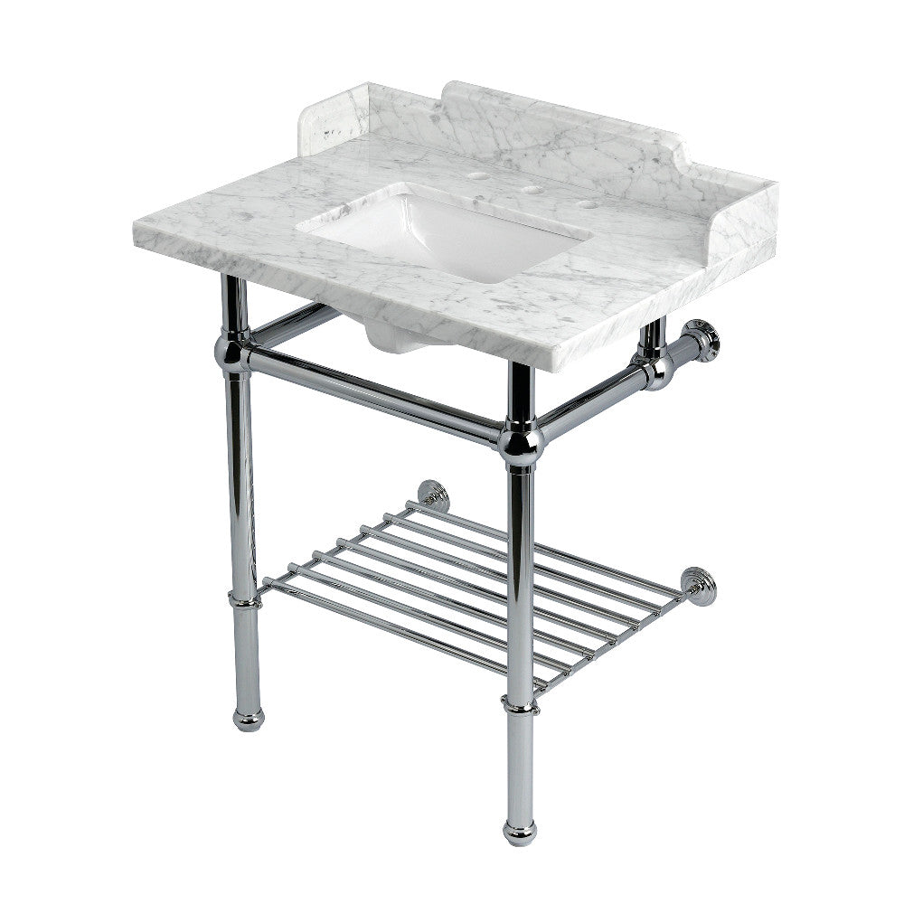 Pemberton 30 Inch Console Sink in Carrara Marble