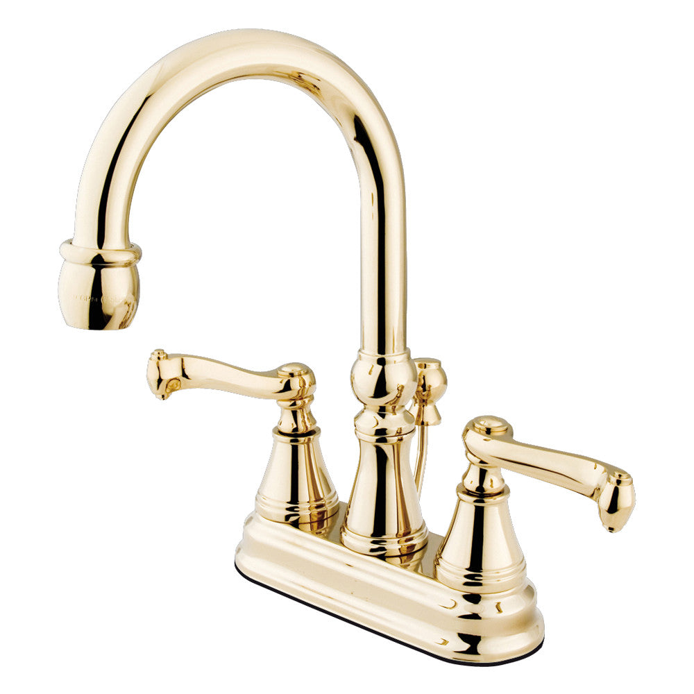 Royale 4 Inch Centerset Bathroom Faucet in Polished Brass