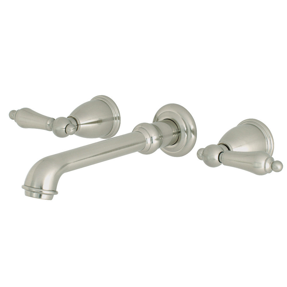 English Country Wall-Mount Bathroom Faucet in Brushed Nickel