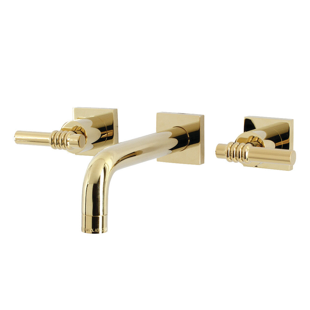 Milano Wall-Mount Bathroom Faucet in Polished Brass