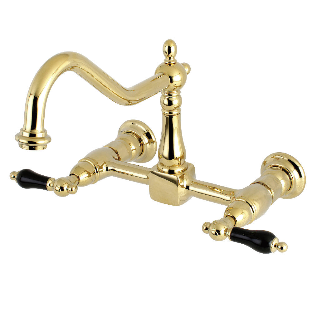 Duchess Wall Mount Kitchen Faucet in Polished Brass