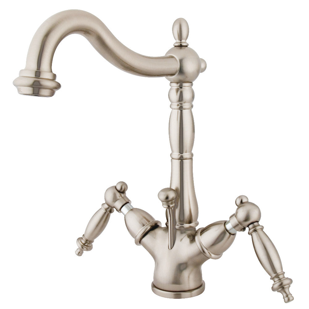 Heritage 4 Inch Centerset Bathroom Faucet in Brushed Nickel