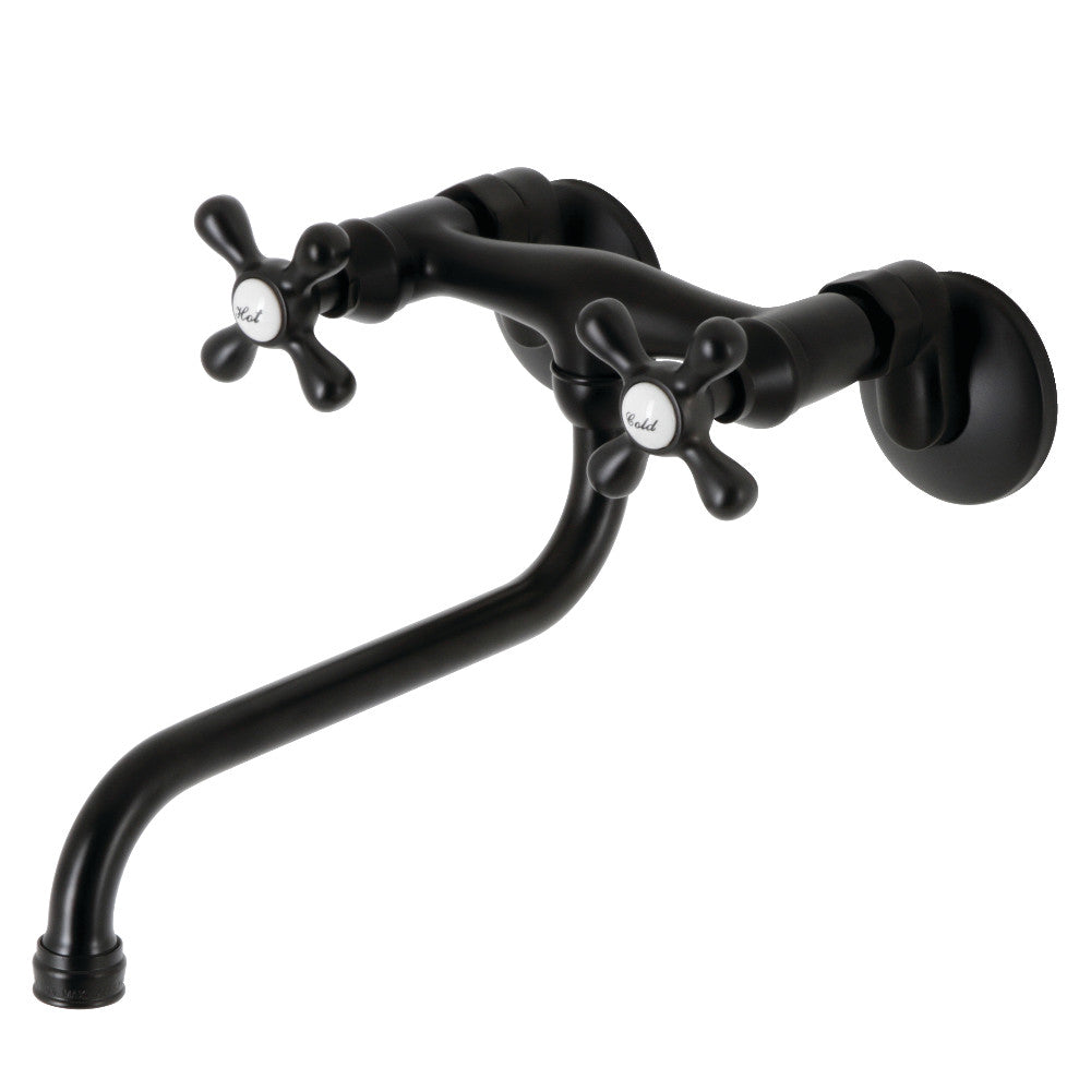 Kingston Wall-Mount Bathroom Faucet in Matte Black