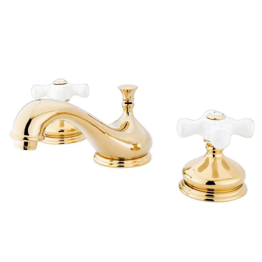 Heritage Widespread Bathroom Faucet in Polished Brass
