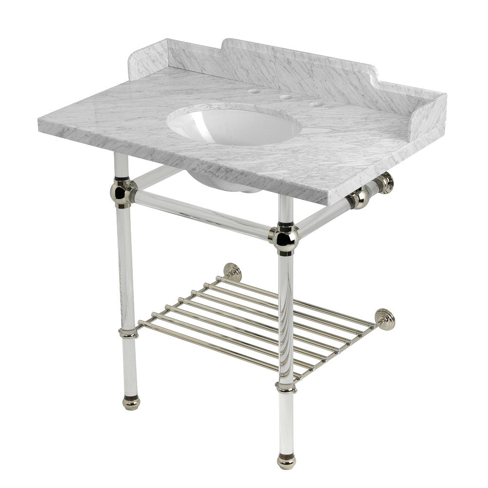 Pemberton 36 Inch Console Sink in Carrara Marble