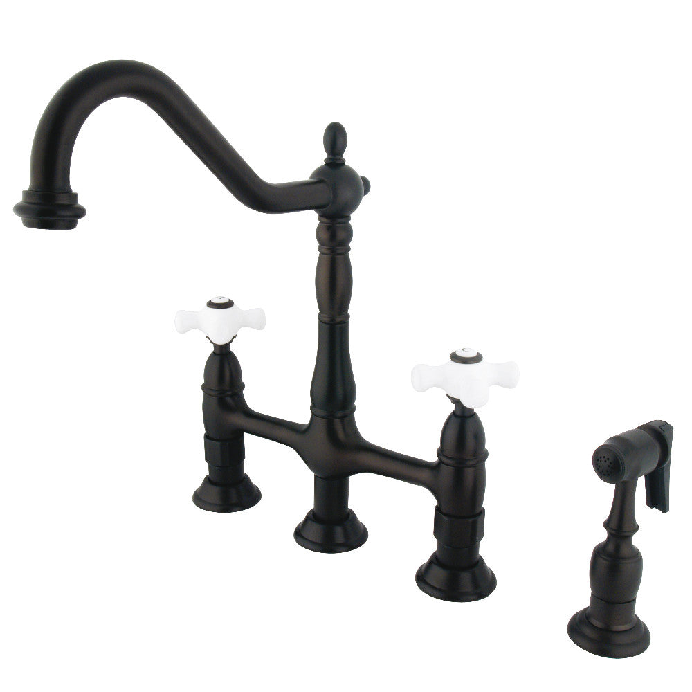 Heritage Bridge Kitchen Faucet in Oil Rubbed Bronze