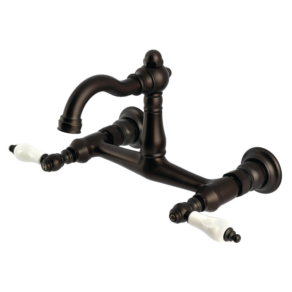 Vintage Wall Mount Kitchen Faucet in Oil Rubbed Bronze
