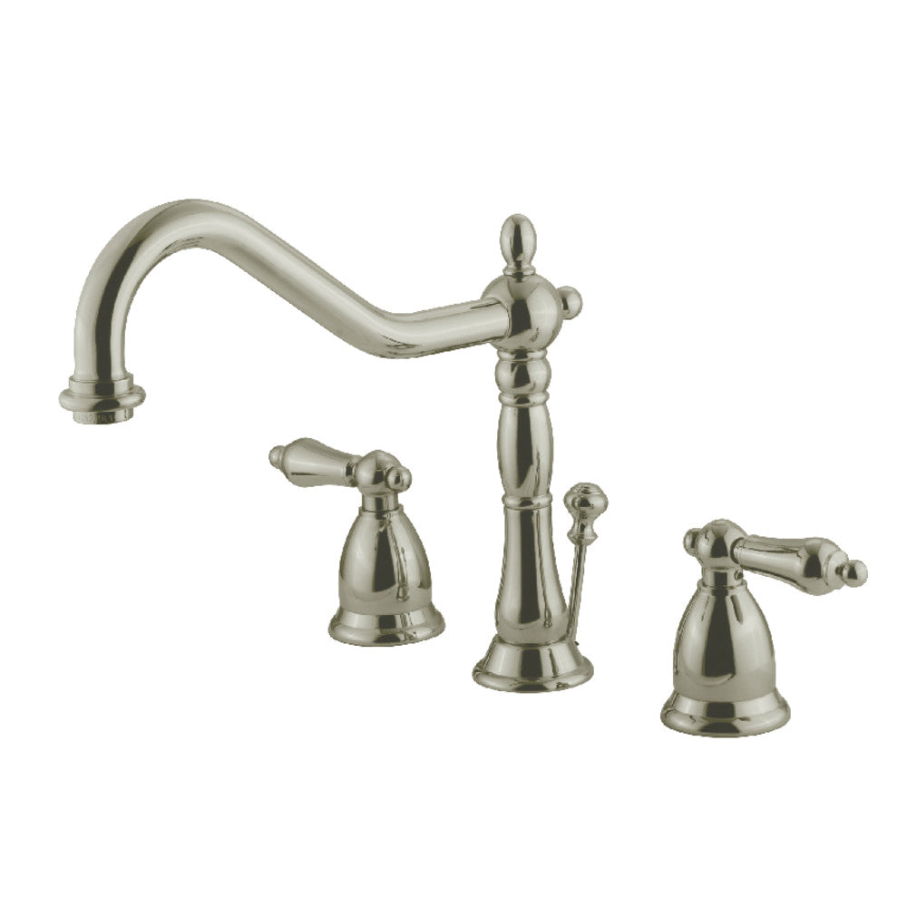 Heritage Widespread Bathroom Faucet in Brushed Nickel