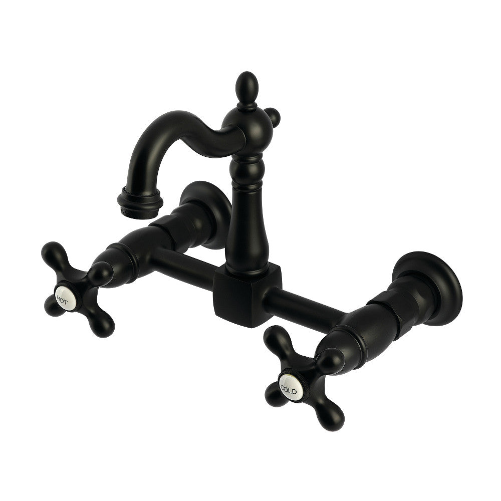 Heritage Wall Mount Kitchen Faucet in Matte Black