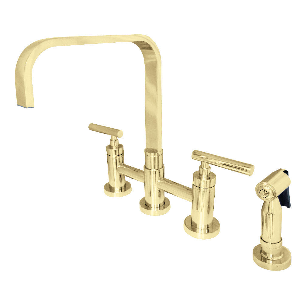 Manhattan Bridge Kitchen Faucet in Polished Brass