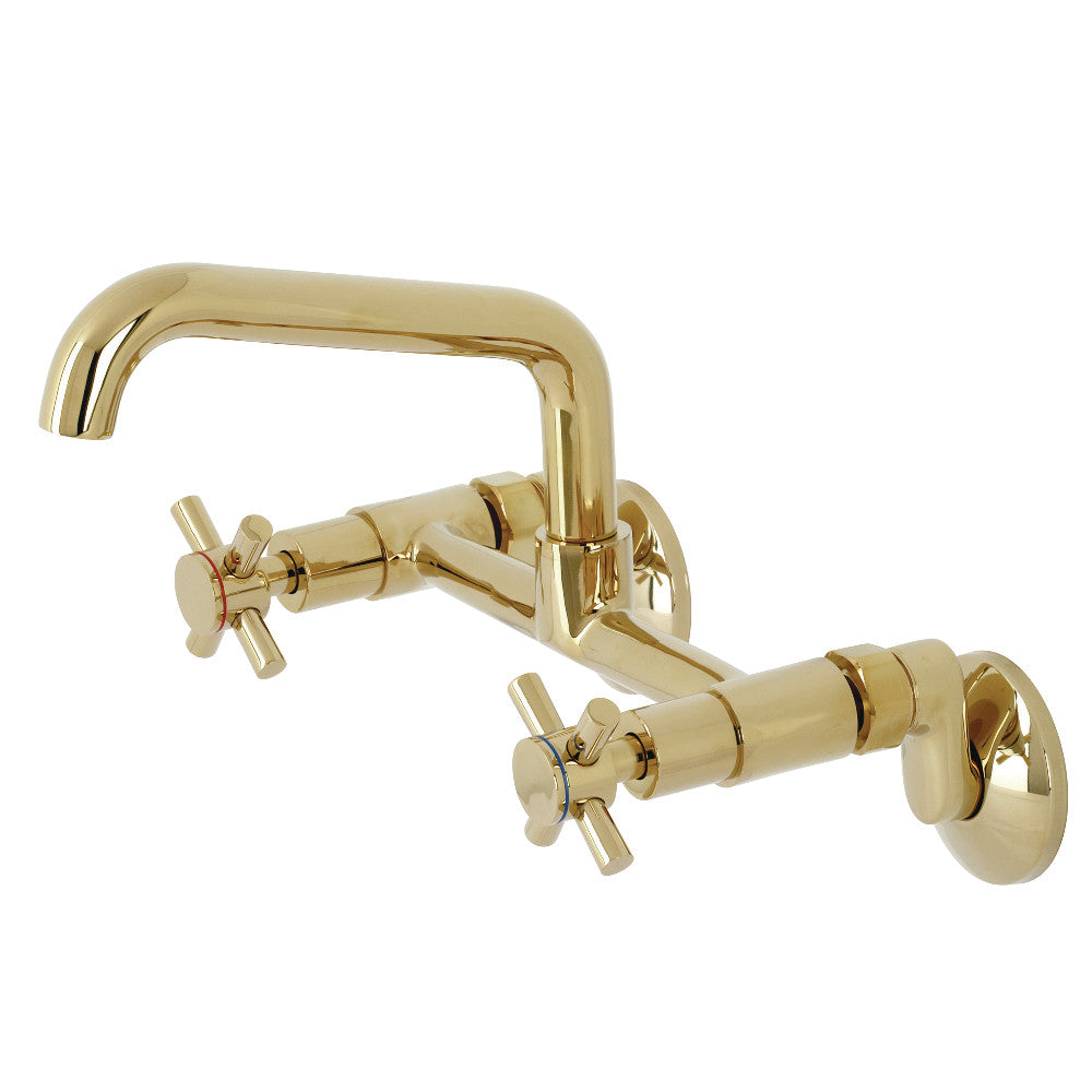 Concord Wall Mount Kitchen Faucet in Polished Brass