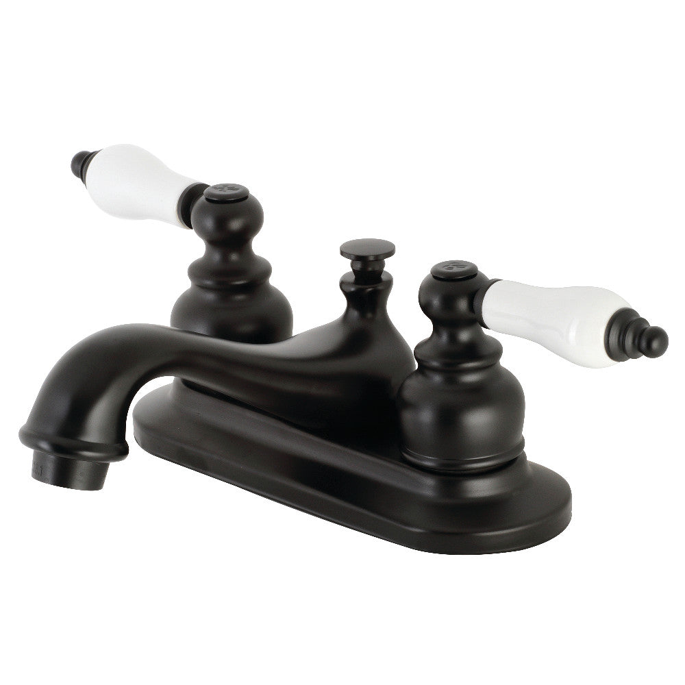 Restoration 4 Inch Centerset Bathroom Faucet in Matte Black