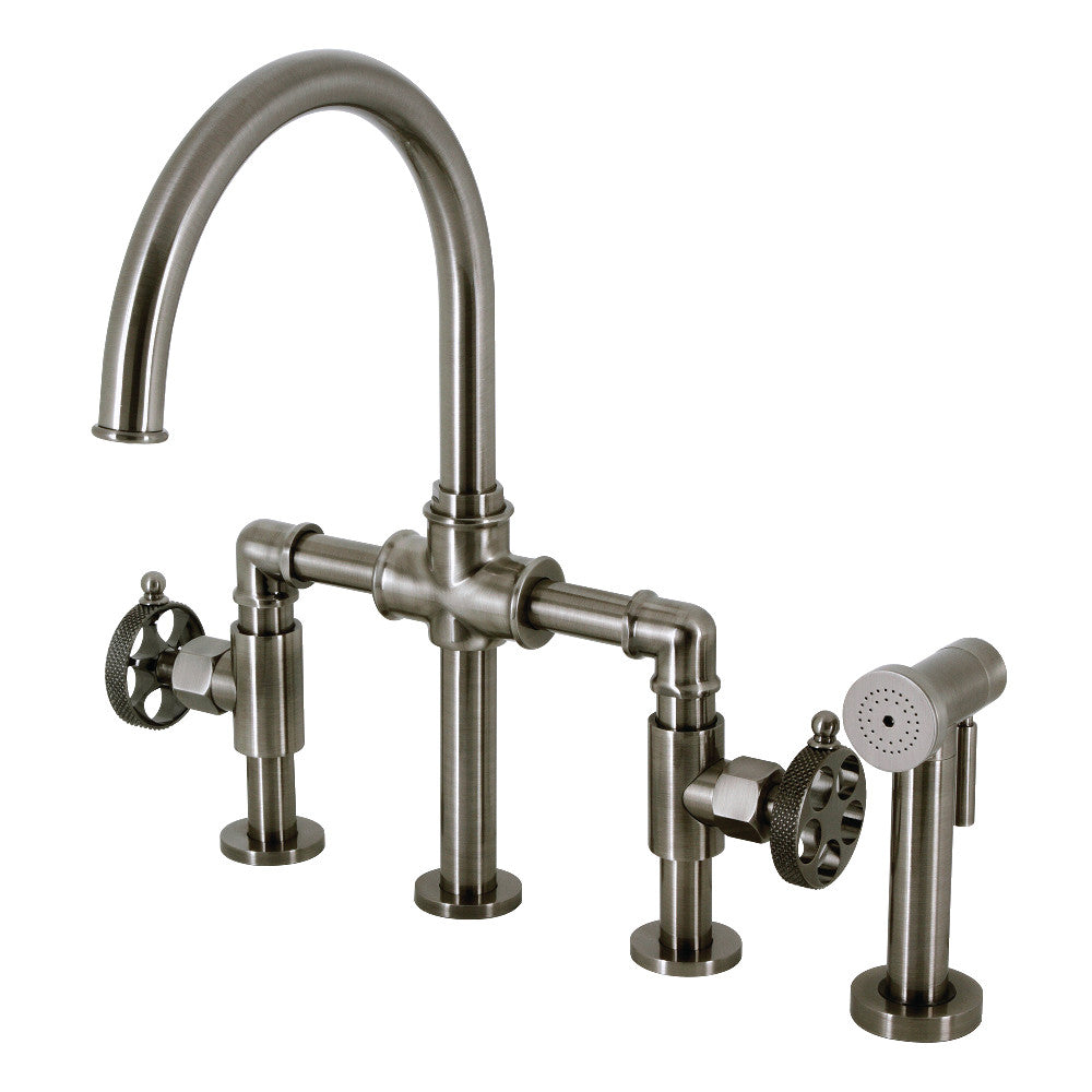 Webb Bridge Kitchen Faucet in Black Stainless