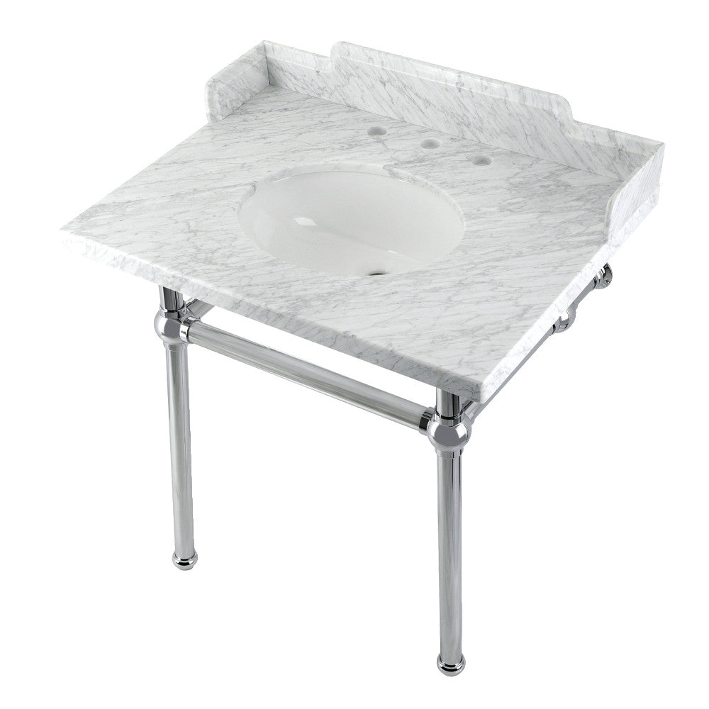 Pemberton 30 Inch Console Sink in Carrara Marble