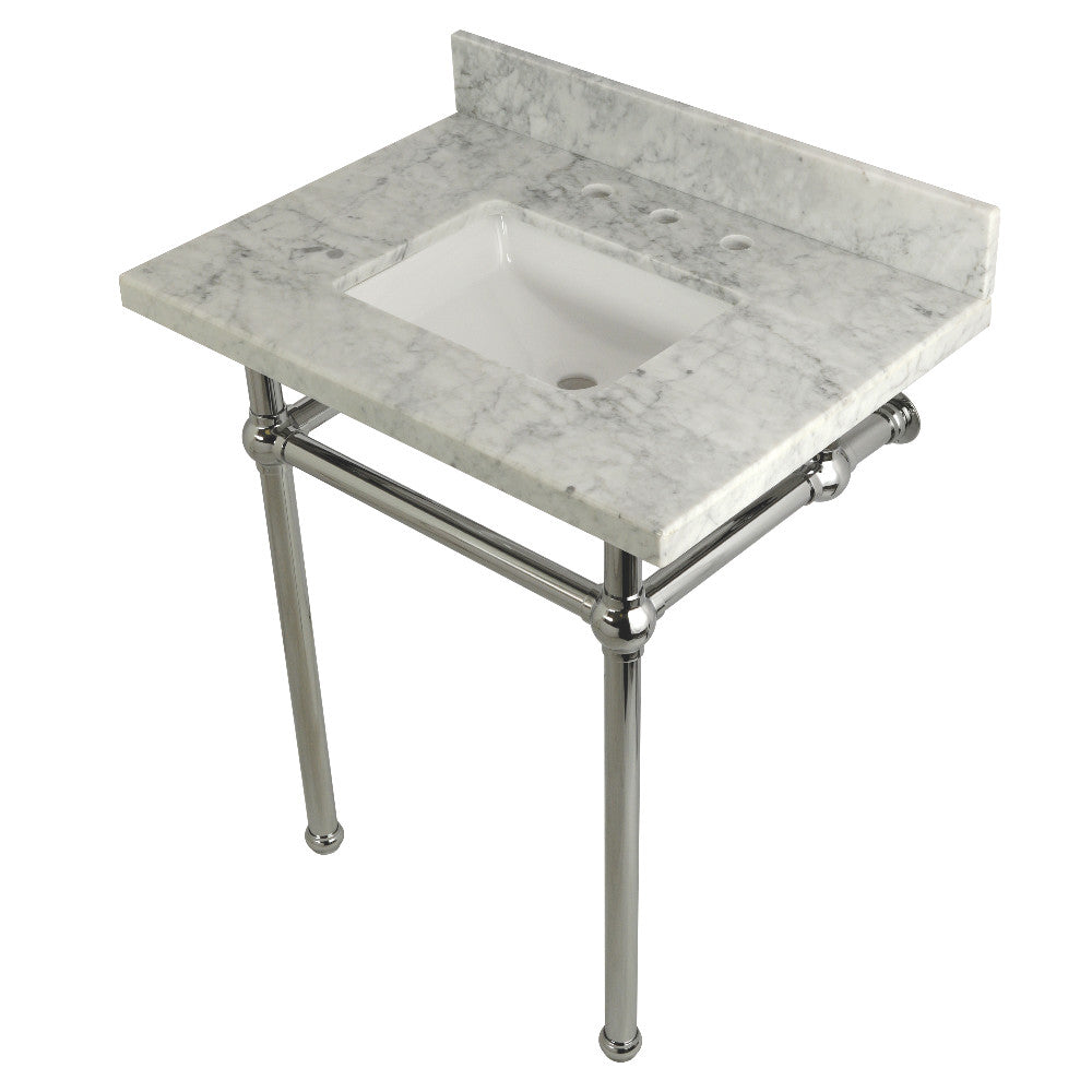 Templeton 30 Inch Console Sink in Carrara Marble