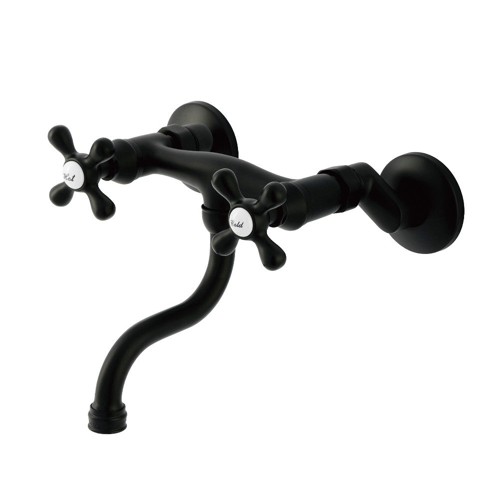 Kingston Wall-Mount Bathroom Faucet in Matte Black