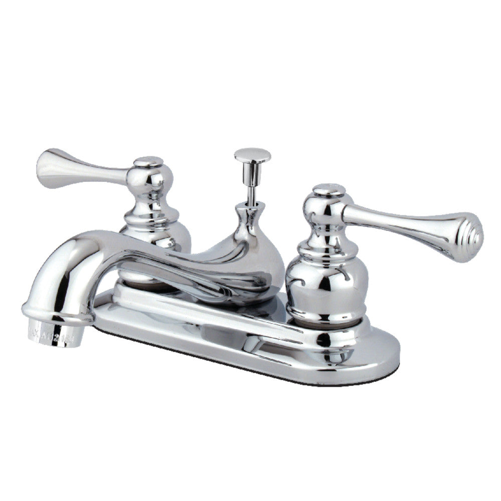 English Vintage 4 Inch Centerset Bathroom Faucet in Polished Chrome