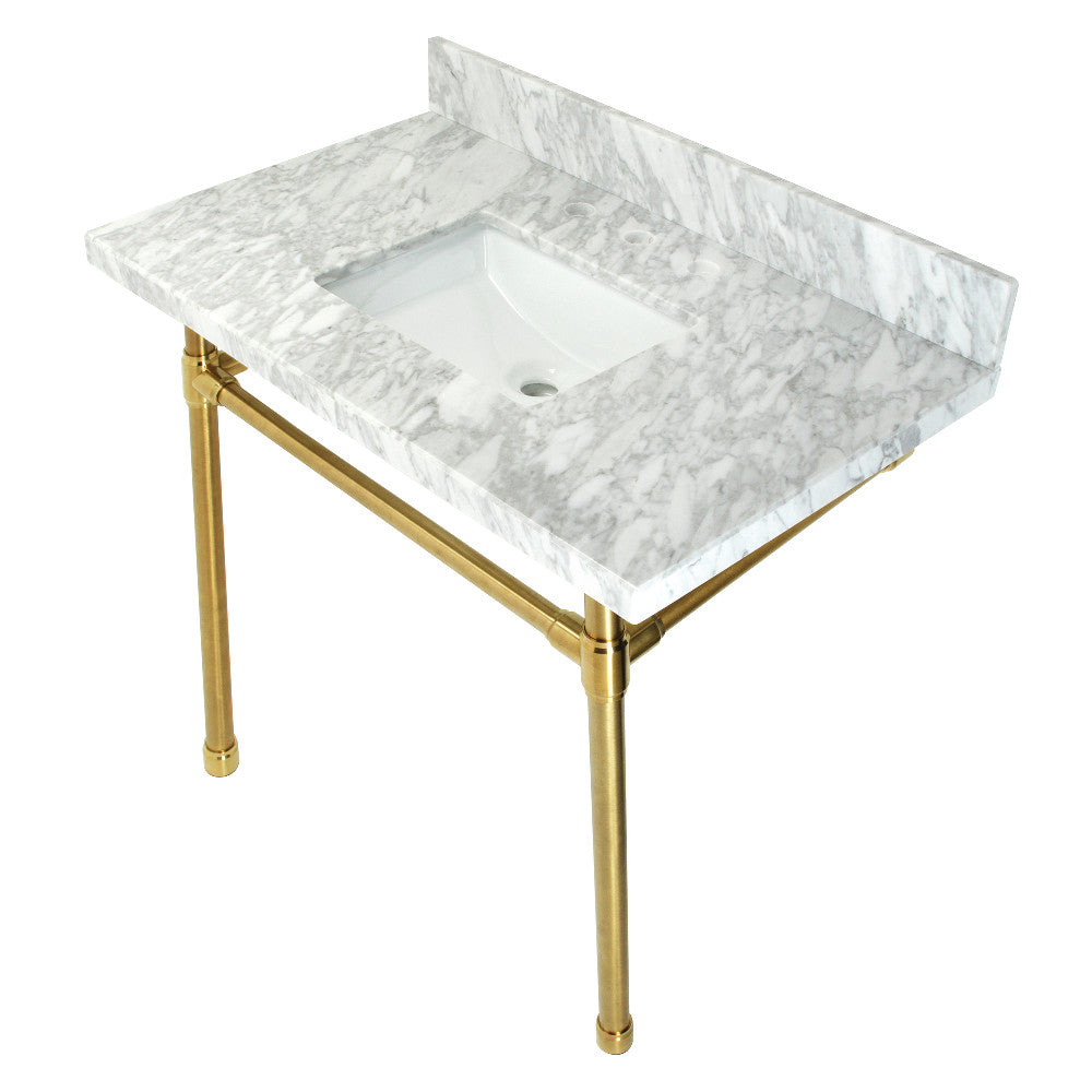 Dreyfuss 36 Inch Console Sink in Carrara Marble