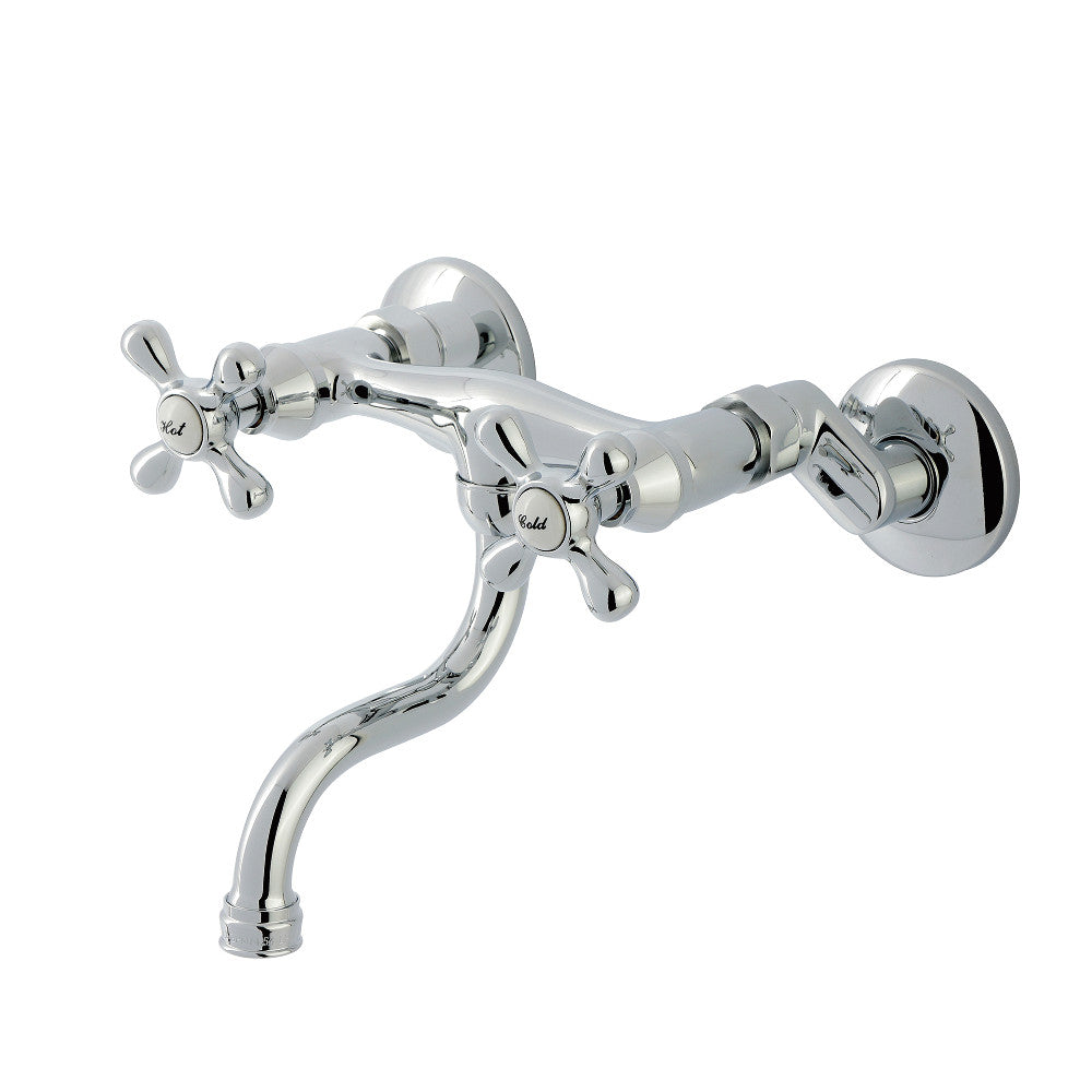 Kingston Wall-Mount Bathroom Faucet in Polished Chrome