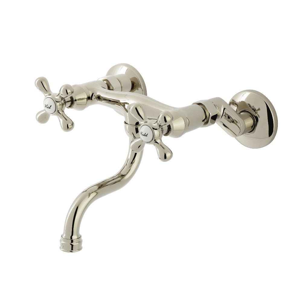 Kingston Wall-Mount Bathroom Faucet in Polished Nickel