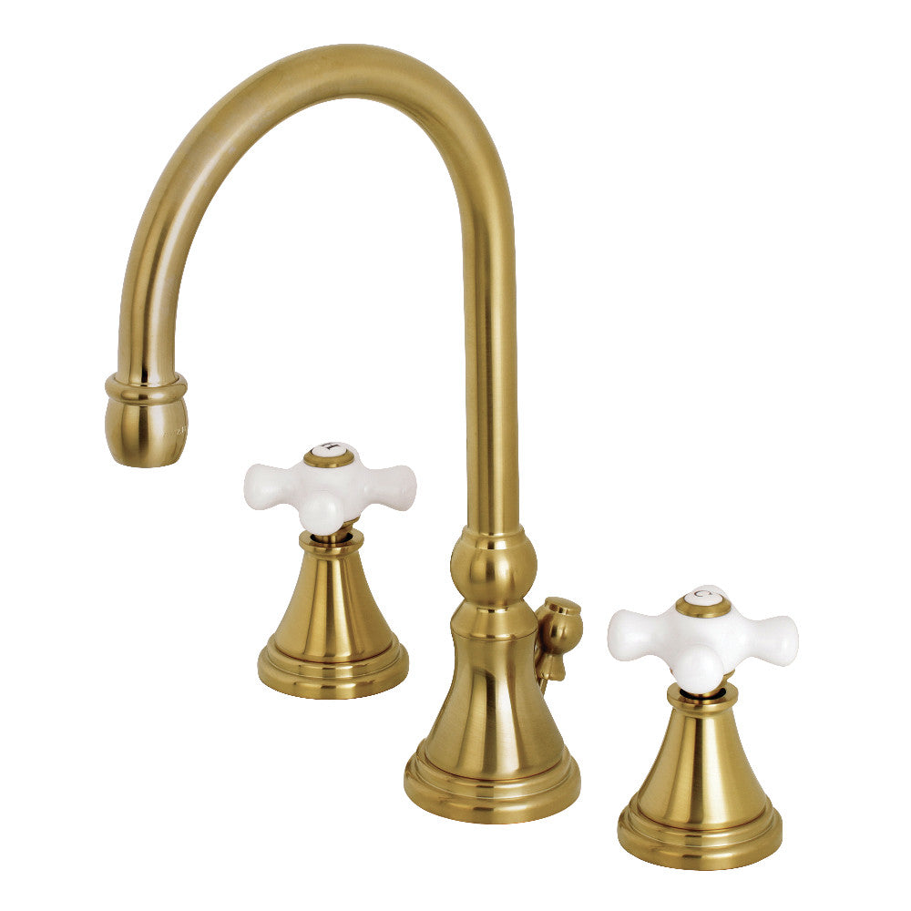 Governor Widespread Bathroom Faucet in Brushed Brass
