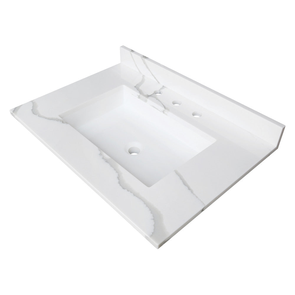 Montesquieu 31 Inch Vanity Sink Top in Carrara Marble