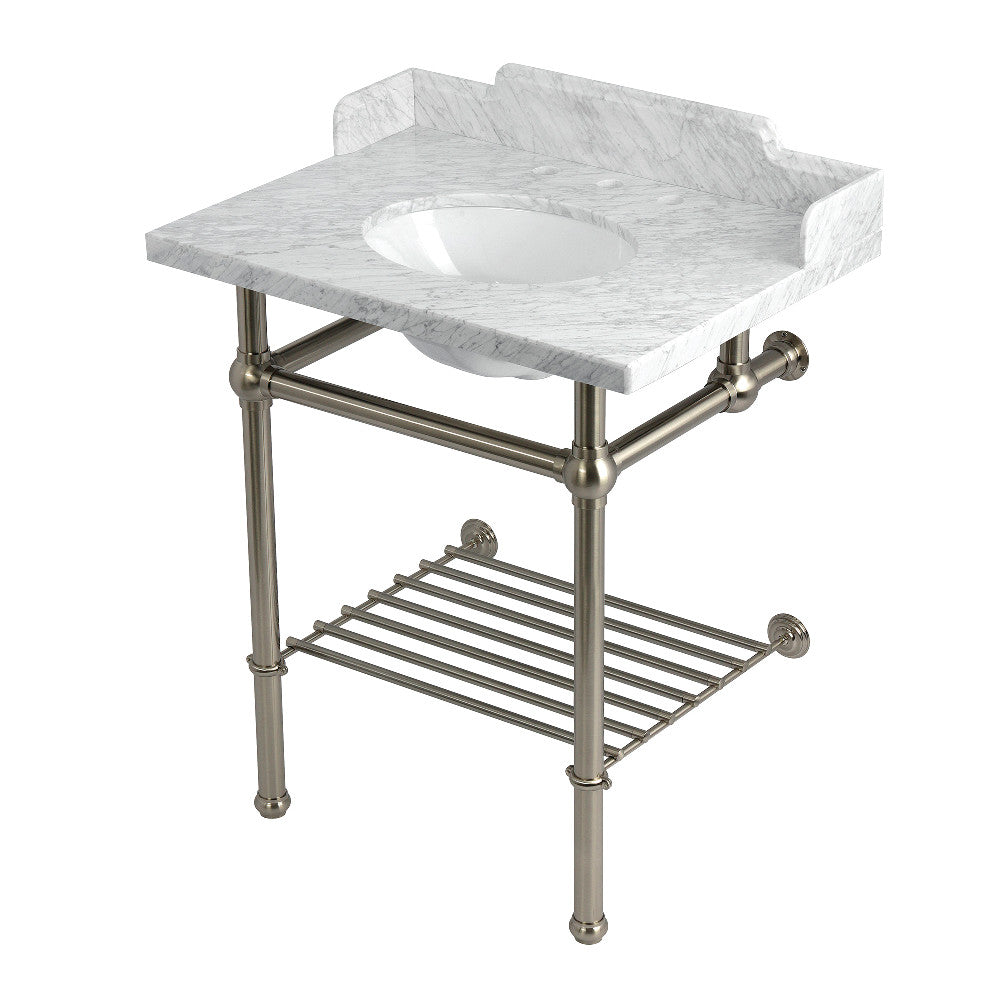 Pemberton 30 Inch Console Sink in Carrara Marble