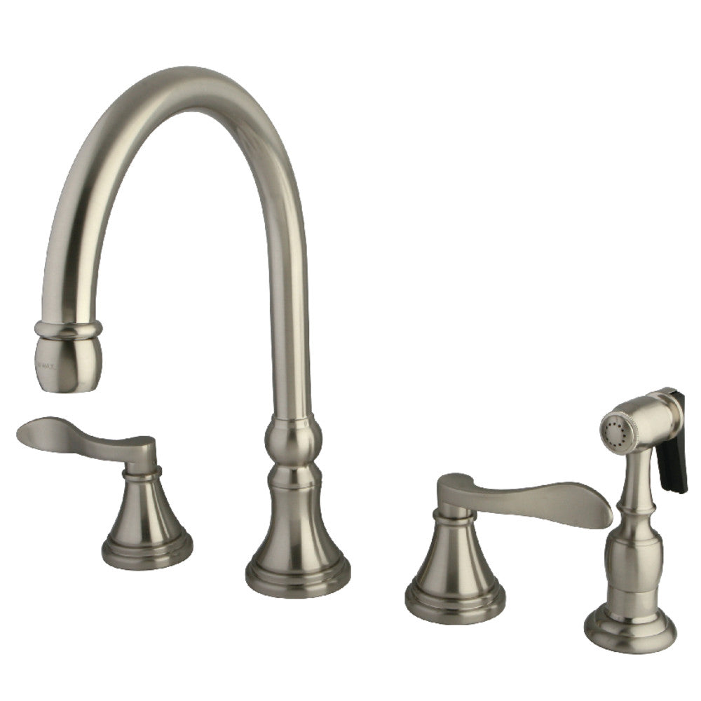 NuFrench Widespread Kitchen Faucet in Brushed Nickel