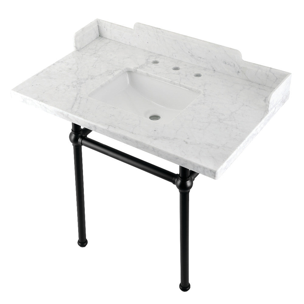 Pemberton 36 Inch Console Sink in Carrara Marble