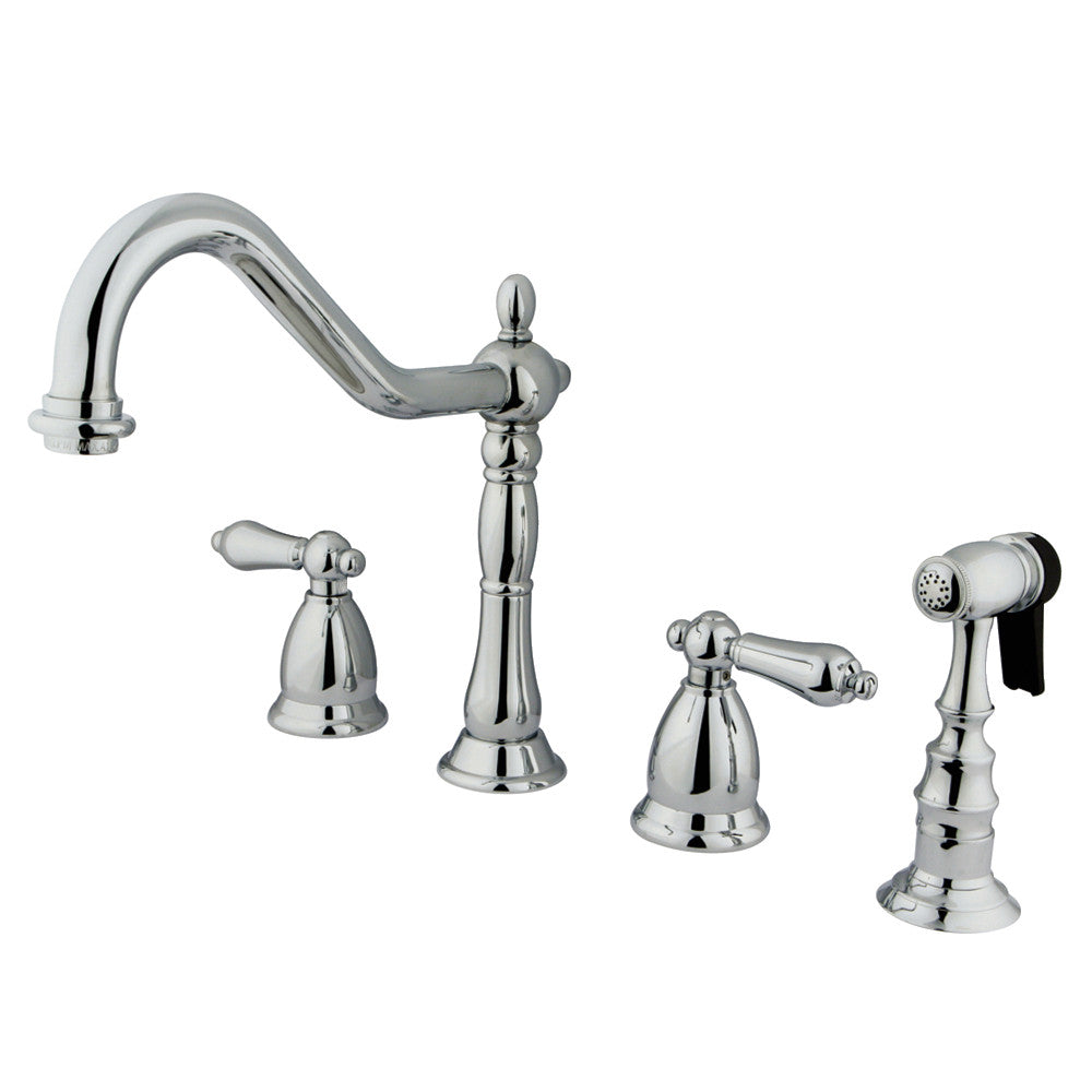 Heritage Widespread Kitchen Faucet in Polished Chrome
