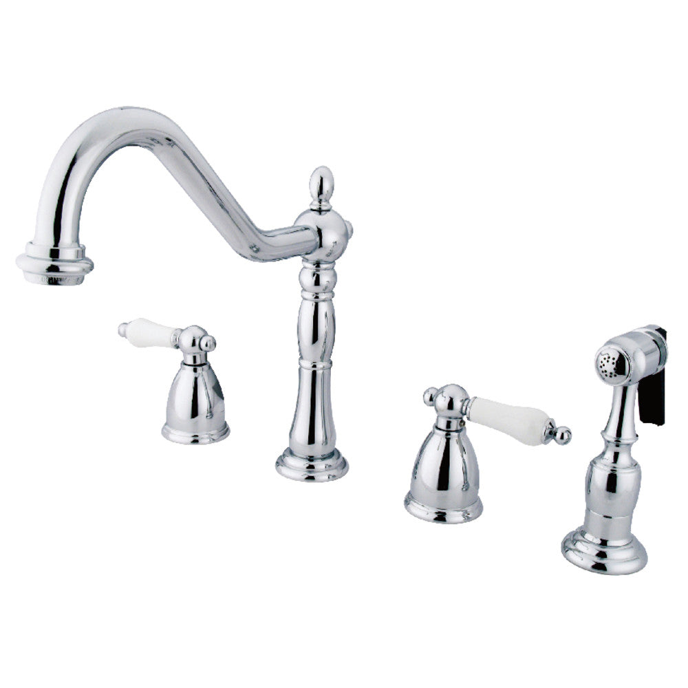 Heritage Widespread Kitchen Faucet in Polished Chrome