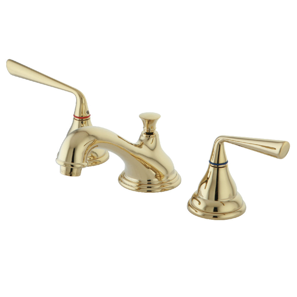 Silver Sage Widespread Bathroom Faucet in Polished Brass