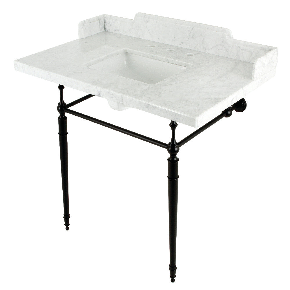 Habsburg 36 Inch Console Sink in Carrara Marble