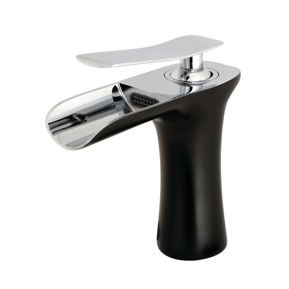 Executive Single-Hole Bathroom Faucet in Matte Black/Polished Chrome