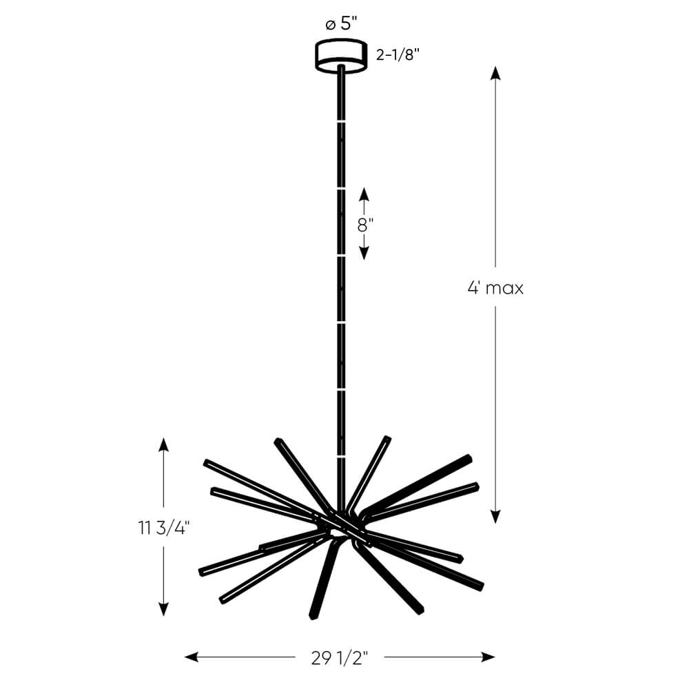 29 Inch Star LED Pendant Light