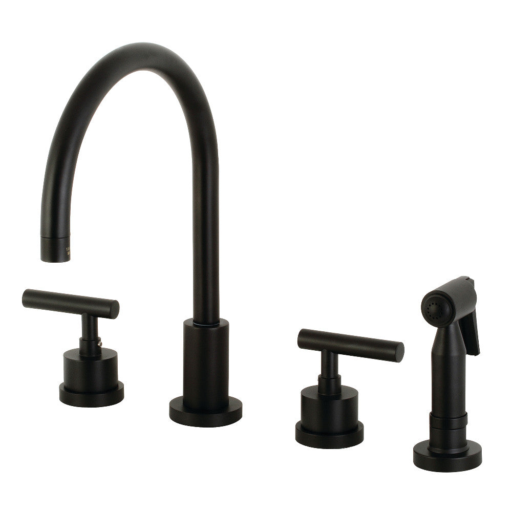 Manhattan Widespread Kitchen Faucet in Matte Black